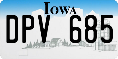 IA license plate DPV685