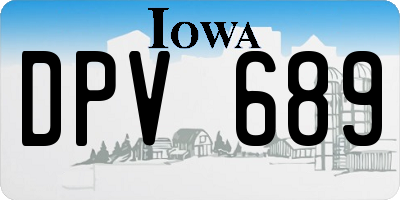 IA license plate DPV689