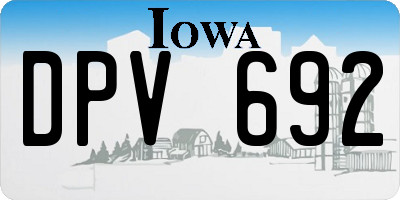 IA license plate DPV692