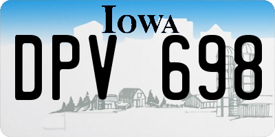 IA license plate DPV698