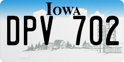 IA license plate DPV702