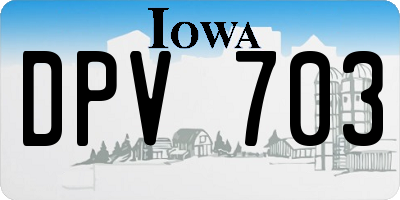 IA license plate DPV703