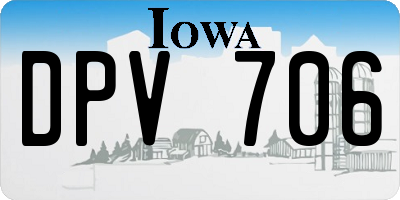 IA license plate DPV706