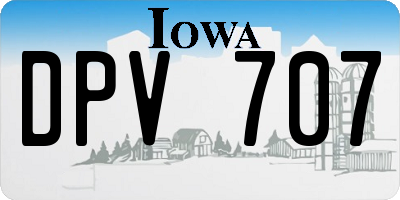 IA license plate DPV707
