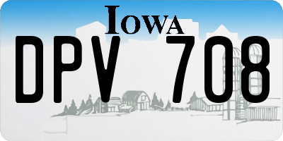 IA license plate DPV708