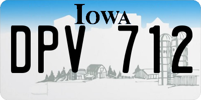 IA license plate DPV712