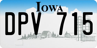 IA license plate DPV715