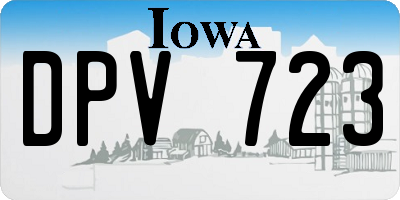IA license plate DPV723