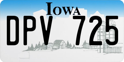 IA license plate DPV725