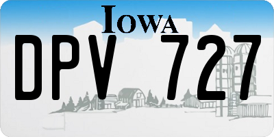 IA license plate DPV727