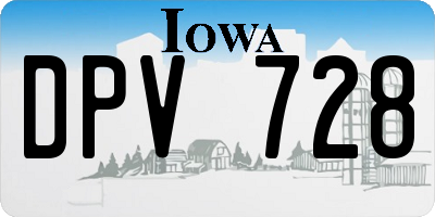 IA license plate DPV728