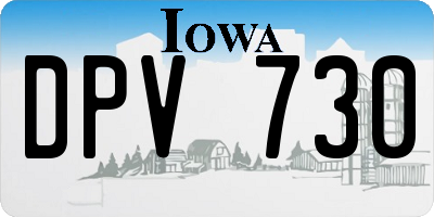 IA license plate DPV730