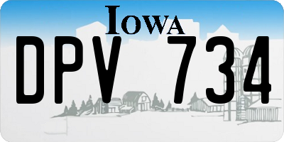 IA license plate DPV734