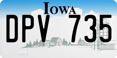 IA license plate DPV735