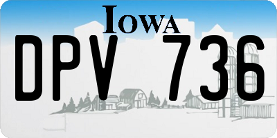IA license plate DPV736