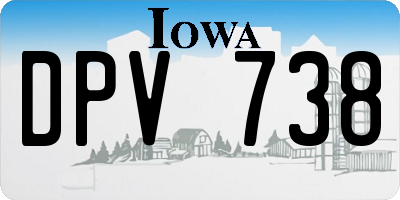 IA license plate DPV738