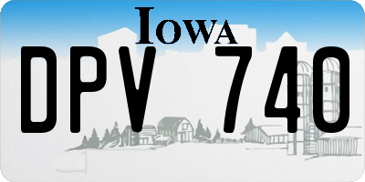 IA license plate DPV740