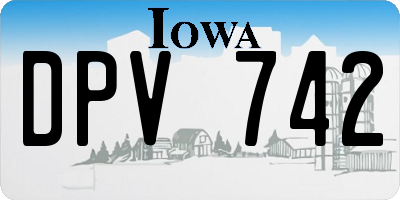 IA license plate DPV742