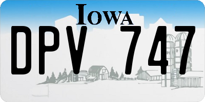 IA license plate DPV747