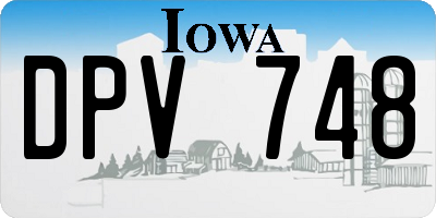 IA license plate DPV748