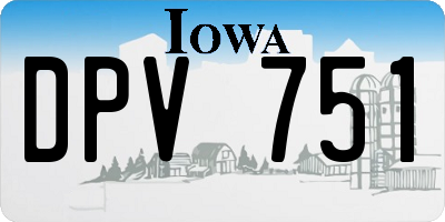 IA license plate DPV751