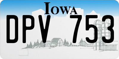 IA license plate DPV753
