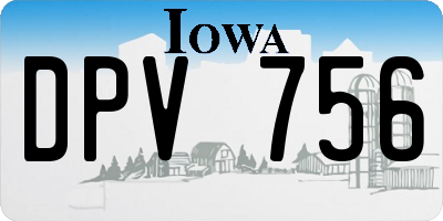 IA license plate DPV756