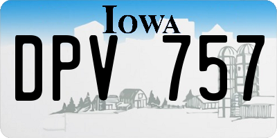 IA license plate DPV757