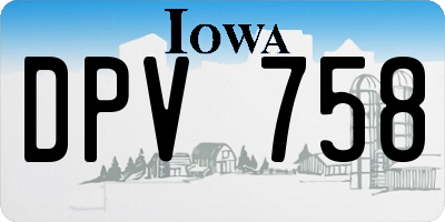IA license plate DPV758