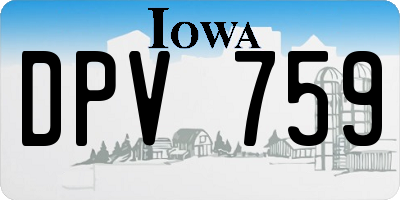 IA license plate DPV759