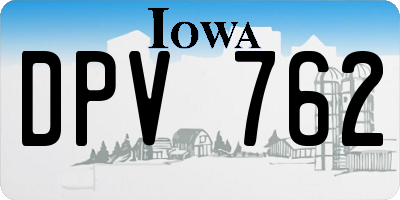 IA license plate DPV762