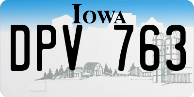 IA license plate DPV763