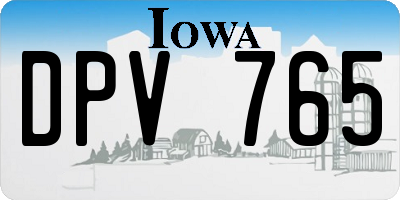 IA license plate DPV765