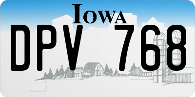 IA license plate DPV768