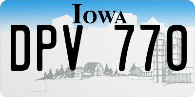 IA license plate DPV770