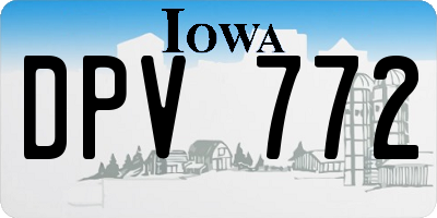 IA license plate DPV772