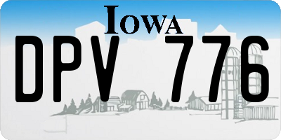 IA license plate DPV776