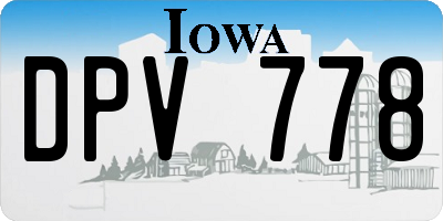 IA license plate DPV778