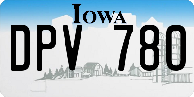 IA license plate DPV780