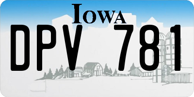 IA license plate DPV781