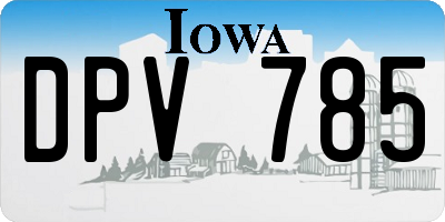 IA license plate DPV785