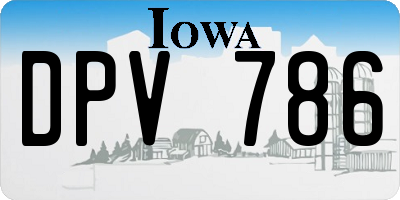 IA license plate DPV786