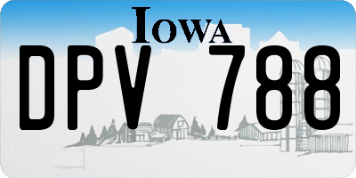 IA license plate DPV788