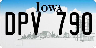 IA license plate DPV790