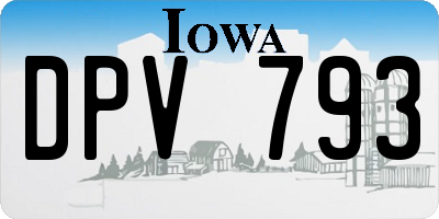 IA license plate DPV793