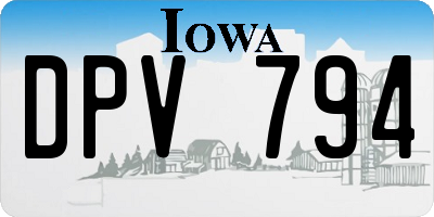 IA license plate DPV794
