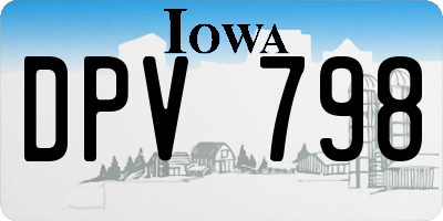 IA license plate DPV798