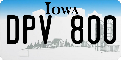 IA license plate DPV800