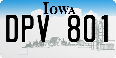 IA license plate DPV801