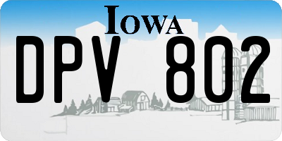 IA license plate DPV802